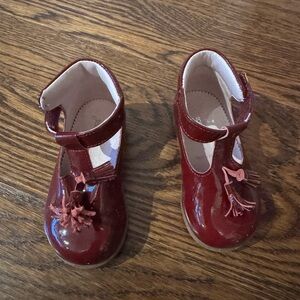 Jacadi Burgundy Kids Mary Jane Shoes